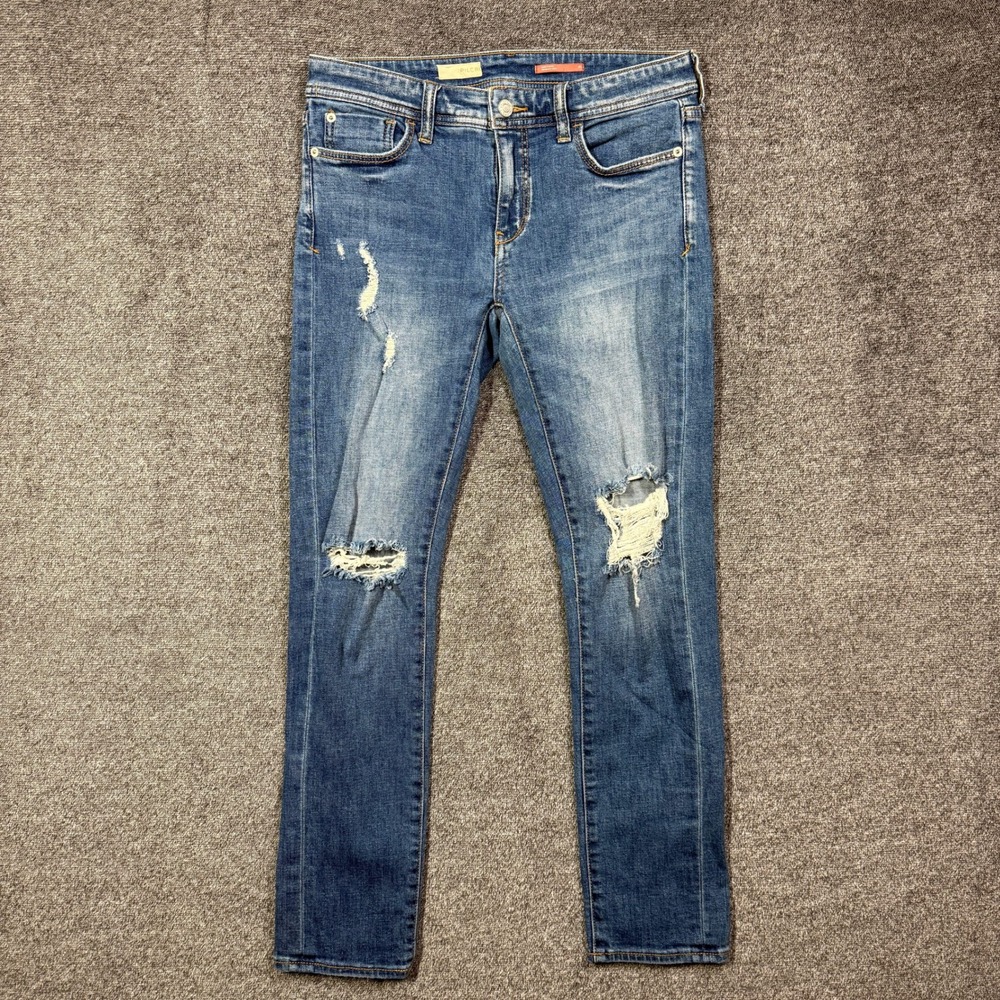 Pilcro Anthropologie Jeans Size 25‎ Slim Boyfriend Crop Distressed Blue